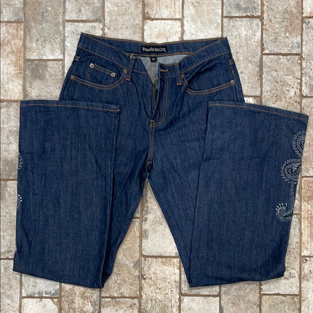 Pamela McCoy Dark Blue Flare Jeans